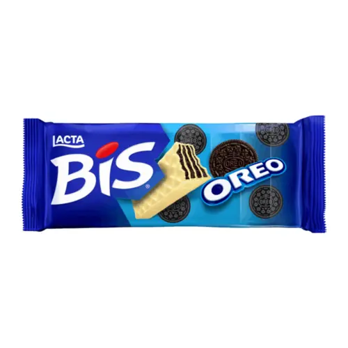 Wafer Oreo Cobertura Chocolate Branco Lacta Bis Pacote 100,8g