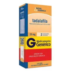 GENERICO TADALAFILA 20MG C/2COMPRIMIDO