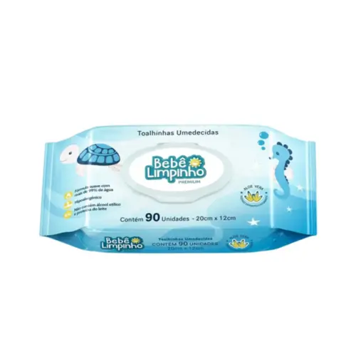 TOALHA UMED BEBE LIMPINHO PREM C/90 UN