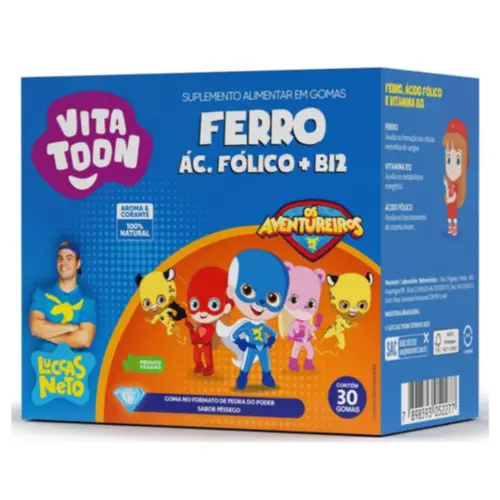 VITATOON FERRO B12 KIDS PESSEGO C/30 GOMAS