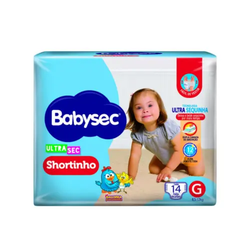 FRALDA BABYSEC SHORTINHO ULTRA SEC  G COM 14 UNIDADES